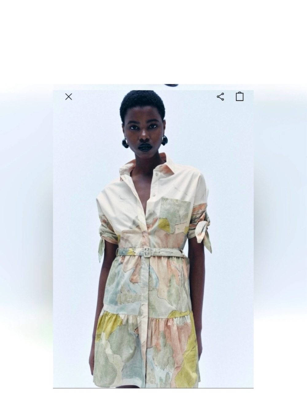 ZARA ZW Collection ✨️ 100 % Cotton Printed Short Dress.